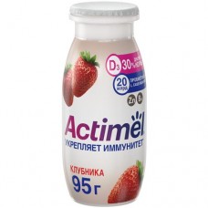 Продукт Actimel кисломолочный с клубникой-цинком обогащенный 1.5%, 95мл в магазинах Перекресток