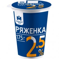 Ряженка 2.5% Молочный знак, 175мл в магазинах Перекресток