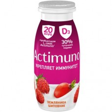 Напиток Actimuno кисломолочный с земляникой шиповником и цинком 1.5%, 95мл в магазинах Перекресток