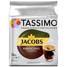 Кофе в капсулах Jacobs Tassimo Americano Classico натуральный жареный молотый Т-диски, 16x8.3г в магазинах Перекресток