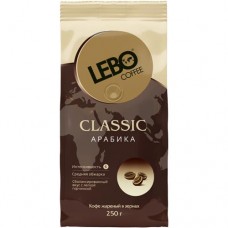 Кофе Lebo Классик среднеобжаренный в зёрнах арабика, 250г в магазинах Перекресток