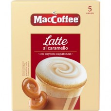 Напиток кофейный Maccoffee Latte 3в1 растворимый со вкусом карамели, 110г в магазинах Перекресток