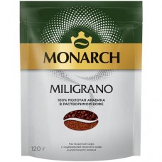Кофе Monarch Miligrano растворимый c добавлением жареного молотого, 120г в магазинах Перекресток