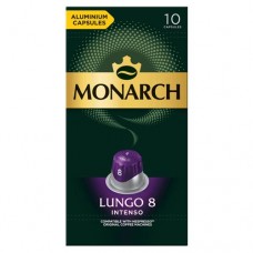 Кофе Monarch Lungo 8 Intenso натуральный жареный молотый 10 капсул, 52г в магазинах Перекресток