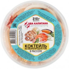 Коктейль из морепродуктов Два Капитана отварной в рассоле, 310г в магазинах Перекресток