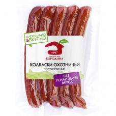 Колбаски полукопчёные МД Бородина Охотничьи, 230г в магазинах Перекресток