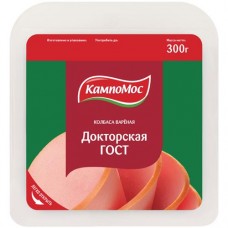 Колбаса варёная КампоМос Докторская категория А, 300г в магазинах Перекресток