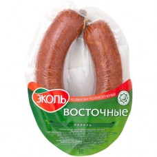 Колбаски полукопчёные Эколь Восточные халяль, 300г в магазинах Перекресток