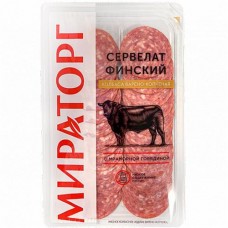 Сервелат варёно-копчёный Мираторг Финский, 100г в магазинах Перекресток