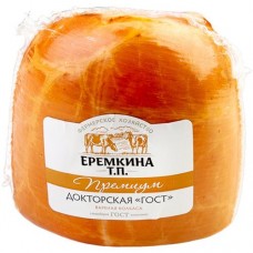 Колбаса Еремкина Т.П. Докторская изделие вареное категории А в натуральной оболочке в магазинах Перекресток