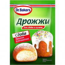 Дрожжи Dr. Bakers для сдобы и кулича хлебопекарные сухие быстродействующие, 8г в магазинах Перекресток