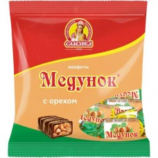 Конфеты Славянка глазированные медунок с орехом, 202г в магазинах Перекресток