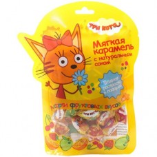 Карамель Три Кота мягкая ассорти фруктовых вкусов + сюрприз, 50г в магазинах Перекресток