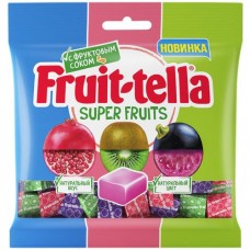 Конфеты жевательные Fruittella Super Fruits чёрная смородина-киви-гранат, 70г в магазинах Перекресток