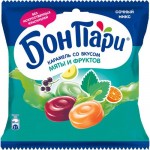Карамель Бон Пари леденцовая со вкусом мяты и фруктов, 200г
