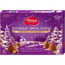 Конфеты Россия-Щедрая Душа Родные Просторы со вкусом капучино и вафельной крошкой, 180г в магазинах Перекресток