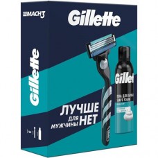 Набор Gillette Mach3 бритва со сменной кассетой и пена для бритья, 200мл в магазинах Перекресток