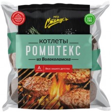 Котлеты Статус Ромштекс из Волоколамска категории А замороженные, 480г в магазинах Перекресток