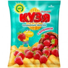 Палочки Кузя Лакомкин кукурузные со вкусом клубники, 100г в магазинах Перекресток