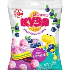 Шарики Кузя Лакомкин кукурузные со вкусом йогурта с черникой, 50г в магазинах Перекресток