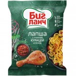Лапша Биг Ланч Кухня Без Границ тушеная курица и лук, 75г