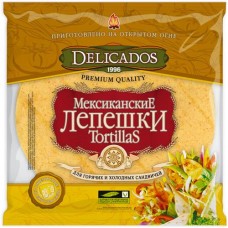 Лепёшка пшеничная Delicados тортильи мексиканские сырные, 400г в магазинах Перекресток