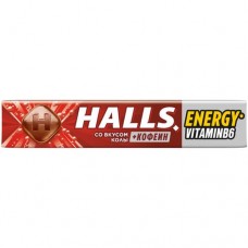 Карамель леденцовая Halls Energy с кофеином и витамином B6 со вкусом колы, 25г в магазинах Перекресток