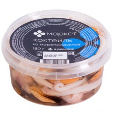 Коктейль из морепродуктов соленый в рассоле Маркет, 180г в магазинах Перекресток