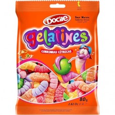 Мармелад Docile Gelatines Sour Worms жевательный со вкусом ягод и фруктов, 80г в магазинах Перекресток