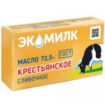 Масло сливочное Экомилк Крестьянское 72.5%, 180г