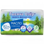 Масло сладкосливочное Тысяча Озер 82.5%, 180г Масло сладкосливочное Тысяча Озер 82.5%, 180г
