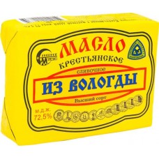 Масло сливочное Вологодское Крестьянское из Вологды 72.5%, 180г в магазинах Перекресток