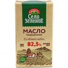 Масло сладкосливочное Село Зелёное Традиционное несолёное 82.5%, 175г в магазинах Перекресток