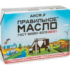 Масло сладкосливочное Правильное Масло Традиционное 82.5%, 180г в магазинах Перекресток