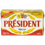 Масло сливочное President несолёное 82%, 180г Масло сливочное President несолёное 82%, 180г