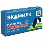 Масло сладкосливочное Экомилк Традиционное несолёное высшего сорта 82.5%, 180г Масло сладкосливочное Экомилк Традиционное несолёное высшего сорта 82.5%, 180г