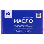 Масло сливочное 82% Молочный знак, 380г