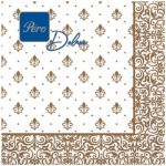 Салфетки Pero Deluxe Маркиз столовые сервировочные 3 слоя 33х33см, 20шт Салфетки Pero Deluxe Маркиз столовые сервировочные 3 слоя 33х33см, 20шт