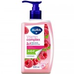 Крем-мыло Aura Vitamin Complex Малина и витамины для и тела 2в1, 500мл
