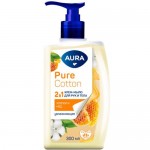 Крем-мыло Aura Pure Cotton Хлопок и мед для рук и тела 2в1, 300мл