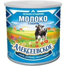 Молоко сгущённое Алексеевское цельное с сахаром 8.5%, 360г в магазинах Перекресток