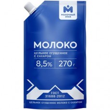 Сгущённое молоко цельное с сахаром 8.5% Молочный знак, 270г в магазинах Перекресток