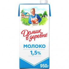 Молоко Домик в деревне стерилизованное 1.5% 950мл в магазинах Перекресток