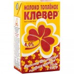Молоко Клевер топлёное ультрапастеризованное 4%, 1л Молоко Клевер топлёное ультрапастеризованное 4%, 1л