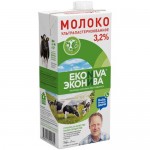 Молоко Эконива ультрапастеризованное 3.2%, 1л
