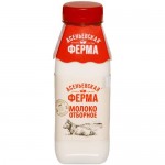Молоко Асеньевская Ферма цельное питьевое пастеризованное 3.4-6%, 330мл