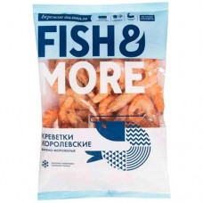 Креветки Fish&More Королевские белоногие варено-мороженные неразделанные 50/70, 700г в магазинах Перекресток