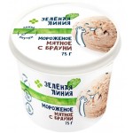 Мороженое сливочное Мятное с брауни 10% Зелёная Линия, 75г