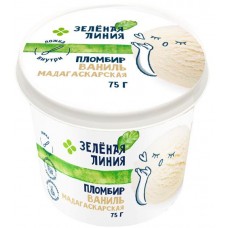 Мороженое Мадагаскарская ваниль пломбир 14% Зелёная Линия, 75г в магазинах Перекресток