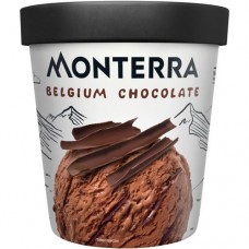 Мороженое сливочное Monterra Belgium Chocolate с бельгийским шоколадом и шоколадным соусом 10.5%, 276г в магазинах Перекресток